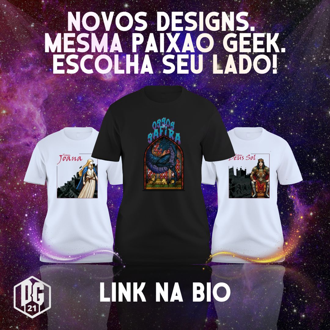 🎉 Escolha seu lado na batalha épica! 🌑☀

As camisetas Team Joana e Team Deus Sol chegaram na nossa loja! Qual deles inspira você? 🌌✨

👉 Compre agora e mostre de que lado está nessa história épica! O link está na bio. Não perca essa chance de carregar sua paixão no peito!