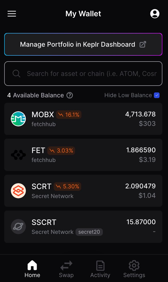 MOBIXWALLET's tweet image. Most @Fetch_ai token holders use either the @MOBIXWALLET or the @ASI_Alliance wallet to manage their $MOBX. But did you know you can also use @keplrwallet ?  #letsMOBIX