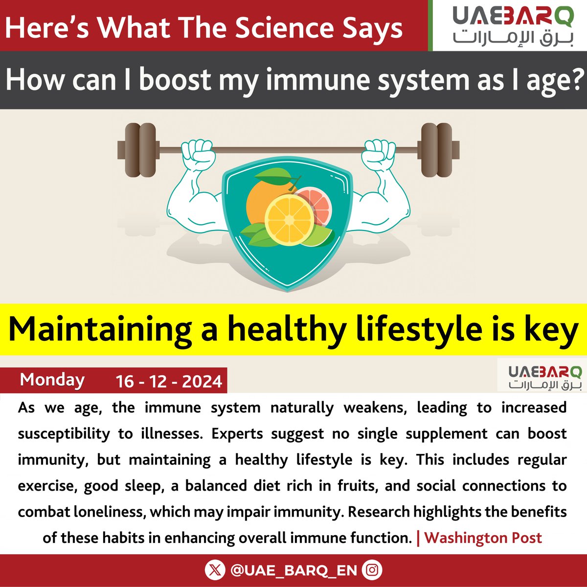 UAE_BARQ_EN's tweet image. How can I boost my #immune_system as I age? Here’s what the science says.

#UAE_BARQ_EN