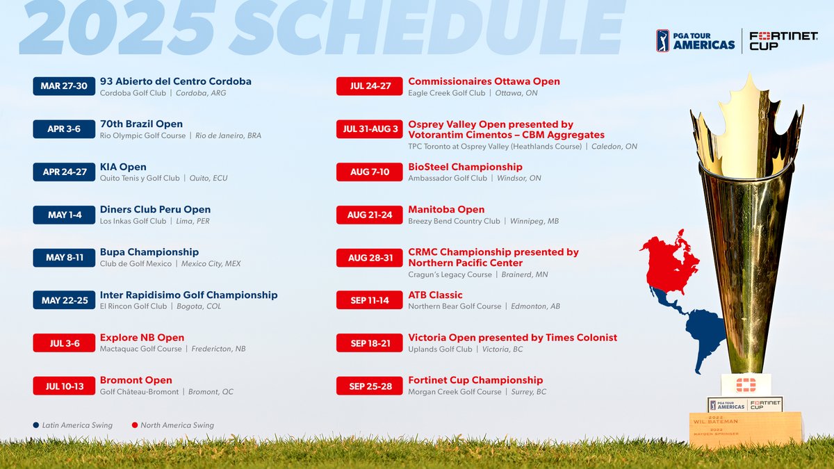 🚨 2025 SCHEDULE RELEASE 🚨

Introducing the 16 events of next year’s PGA TOUR Americas season.