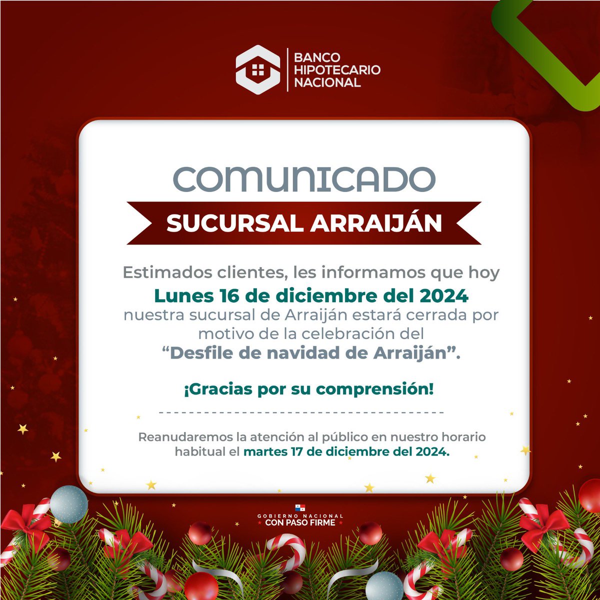 Aviso Importante ✅
#BHN #BancoHipotecarioNacional #ConPasoFirme