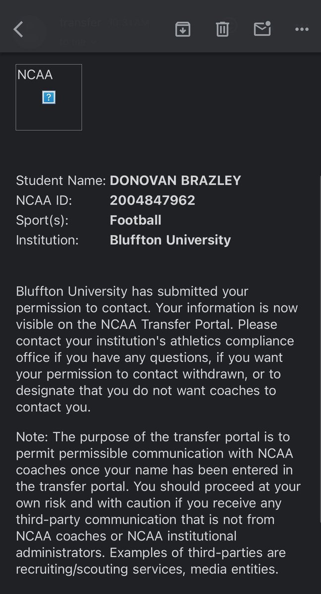I’ve officially entered the Transfer Portal.
Quarterback
6’0 188lbs
3.1 GPA

hudl.com/v/2QyNua
