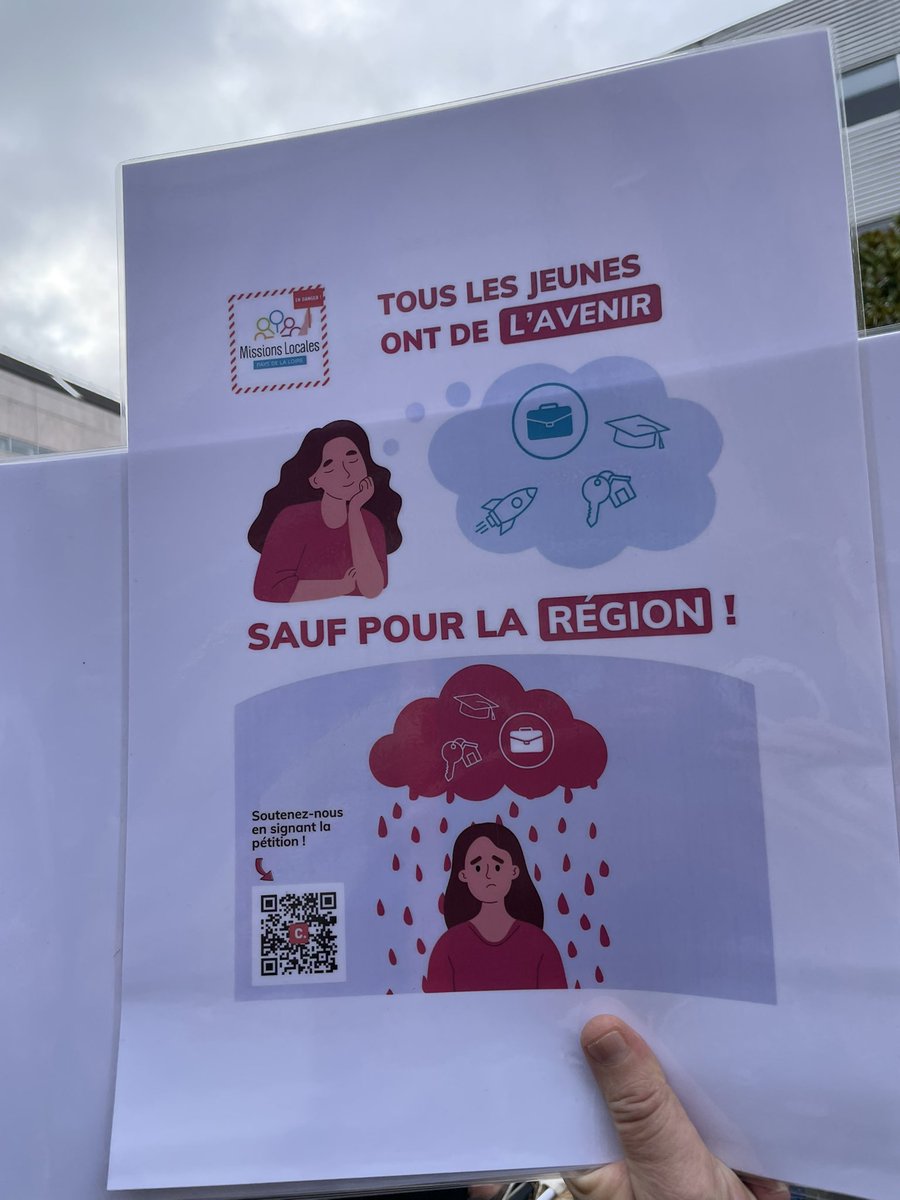 Guillaume GAROT (@guillaumegarot) on Twitter photo Mme Morançais, Presidente de <a href="/paysdelaloire/">Pays de la Loire</a> :
❌ supprime les aides aux Missions locales, qui accompagnent toute l’année les jeunes vers l’emploi et la formation
‼️…mais continue de financer son Big Bang de l’emploi, 2 jours/an, au service de son image
Aux côtés des <a href="/URML_pdl/">Missions Locales Pays de la Loire</a> Mme Morançais, Presidente de <a href="/paysdelaloire/">Pays de la Loire</a> :
❌ supprime les aides aux Missions locales, qui accompagnent toute l’année les jeunes vers l’emploi et la formation
‼️…mais continue de financer son Big Bang de l’emploi, 2 jours/an, au service de son image
Aux côtés des <a href="/URML_pdl/">Missions Locales Pays de la Loire</a>