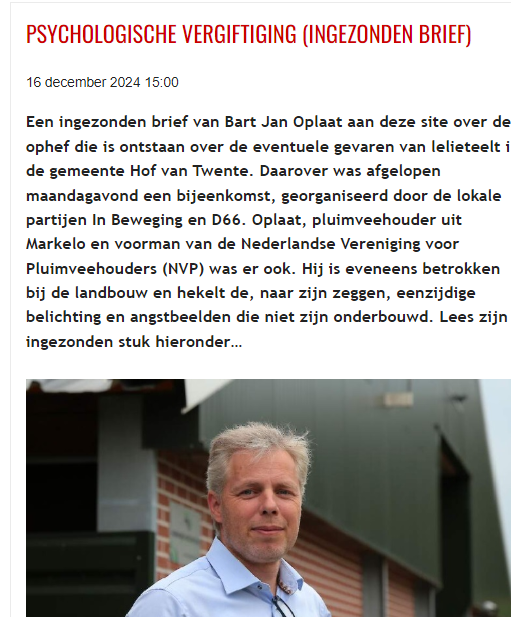 Jammer dat er vanuit de agrarische sector dezelfde route als bij het mest vraagstuk wordt gekozen. 
Waarom wordt de hulp gezocht bij de wetenschap en wordt niet het gezonde boerenverstand gebruikt. 
We moeten naar een bedrijfsopzet waar we met de natuur werken.