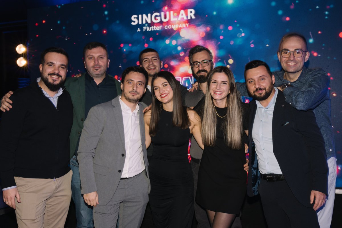 SingularGroup's tweet photo. What a night to remember! 🎉 We had a blast at our party in Skopje, where the team gathered to celebrate yet another year of great achievements, moments, and growth.🌟 

#SingularExperience #TeamParty https://t.co/BDN9pGFxk8