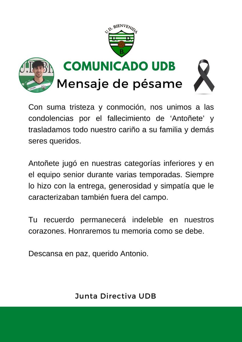 COMUNICADO DE PÉSAME

Descansa en paz, querido Antonio.