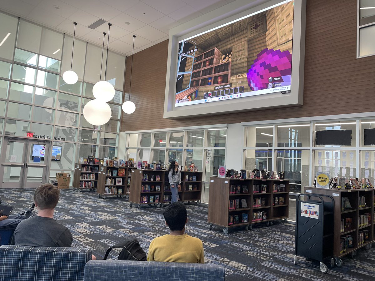 Amy Bermudez-Swoveland (@amybermudezedu) on Twitter photo Metaverse is presenting their worlds on the big screen in the library today! <a href="/LibraryJMS/">JMS Library</a> <a href="/Prosper_JonesMS/">Jones Middle School</a> <a href="/PISD_Libraries/">Prosper ISD Library Services</a> Metaverse is presenting their worlds on the big screen in the library today! <a href="/LibraryJMS/">JMS Library</a> <a href="/Prosper_JonesMS/">Jones Middle School</a> <a href="/PISD_Libraries/">Prosper ISD Library Services</a>