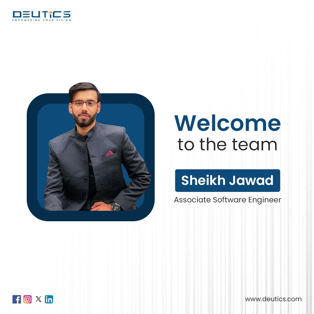 deuticsglobal's tweet photo. Excited to welcome Sheikh Jawad to the Team! 🎉 

From shining in our internship program to stepping into this new role, he impressed us and can’t wait to see the amazing contributions he’ll bring!

#WelcomeAboard #TeamDeutics #GrowthInAction #DeuticsGlobal #NewHire https://t.co/kGWDDxXP2B