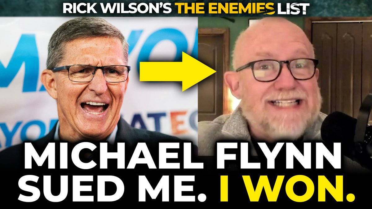 LincolnSquareHQ's tweet photo. 1:00 pm ET TODAY! Join us for the premiere of a new mini-episode of #TheEnemiesList, @TheRickWilson discusses his victory over disgraced Lt. Gen. Michael Flynn, who sued him for defamation, in a case hinging on the protection of free speech.
Watch here: https://t.co/GCR4ZvYIUJ https://t.co/DJkSRwlknc