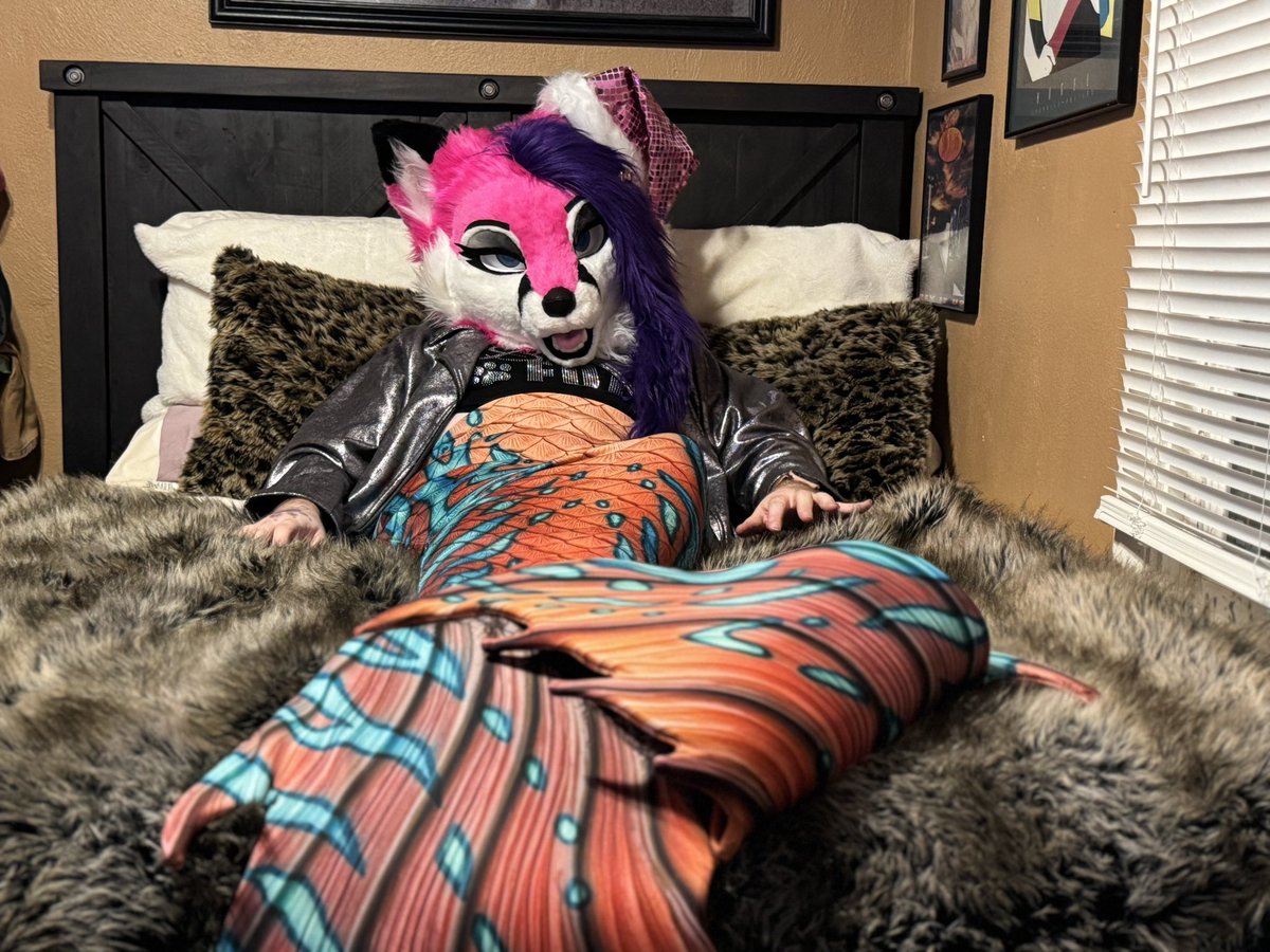 chloefoxie's tweet photo. It happened again… took a sip on my yummy beverage and welp, you know the rest! #Mermaid #Finfolk #Furry #softsuiting #Furryfandom #Fursuit https://t.co/wlWx37oFxq