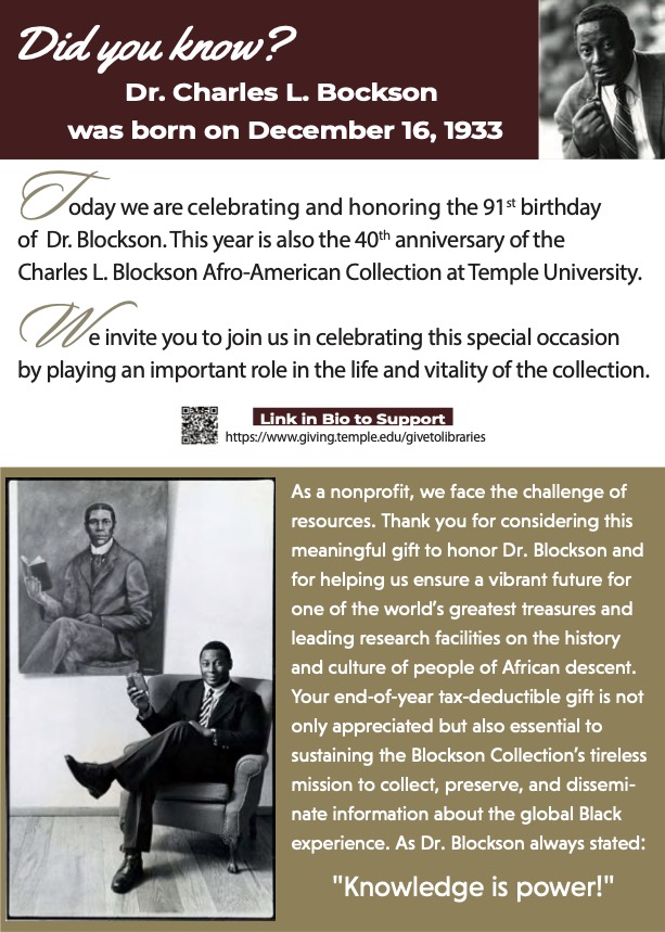 Charles L. Blockson Afro-American Collection tweet media