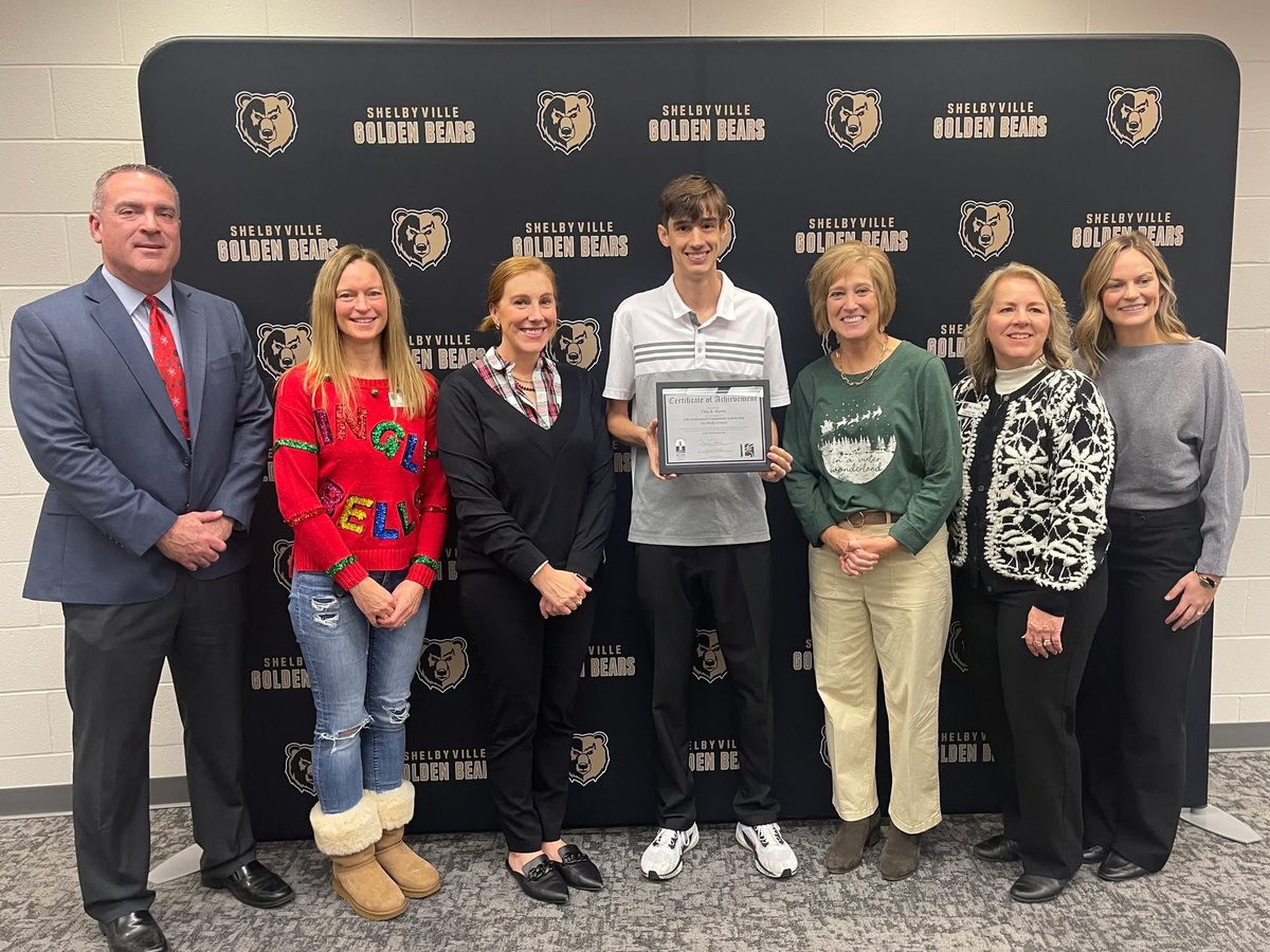 BlueRiverCF's tweet photo. Congratulations to SHS senior Elias Slaven.  Slaven is the ‘25 Lilly Endowment Community Scholarship recipient for Shelby County. BRCF &amp; SHS representatives surprised Elias this morning with his award. 
Read more about Elias &amp; his plans after high school:  https://t.co/pShPV4s7wF https://t.co/N07xmbhq40