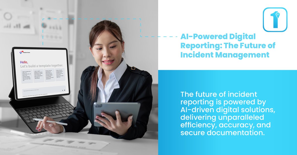 1stReporting's tweet image. Make incident reporting smarter with 1st Reporting!
Build smart forms &amp;amp; automated forms in seconds with Template Genie, our powerful AI form generator.

📅 Schedule your demo today:
1streporting.com/request-demo/
#SmartForms #AIForms