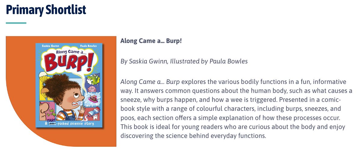 Paula Bowles (@paula_bowles) on Twitter photo Tremendously excited that 'Along Came a Burp' by <a href="/SNGwinn/">Saskia Gwinn</a> and myself, published by <a href="/templarbooks/">Templar Books</a> , has been shortlisted for the Association for Science Education 'book of the year' (primary category). <a href="/theASE/">The ASE</a> #AlongCameAburp <a href="/Plum_Agency/">The Plum Agency</a> Tremendously excited that 'Along Came a Burp' by <a href="/SNGwinn/">Saskia Gwinn</a> and myself, published by <a href="/templarbooks/">Templar Books</a> , has been shortlisted for the Association for Science Education 'book of the year' (primary category). <a href="/theASE/">The ASE</a> #AlongCameAburp <a href="/Plum_Agency/">The Plum Agency</a>