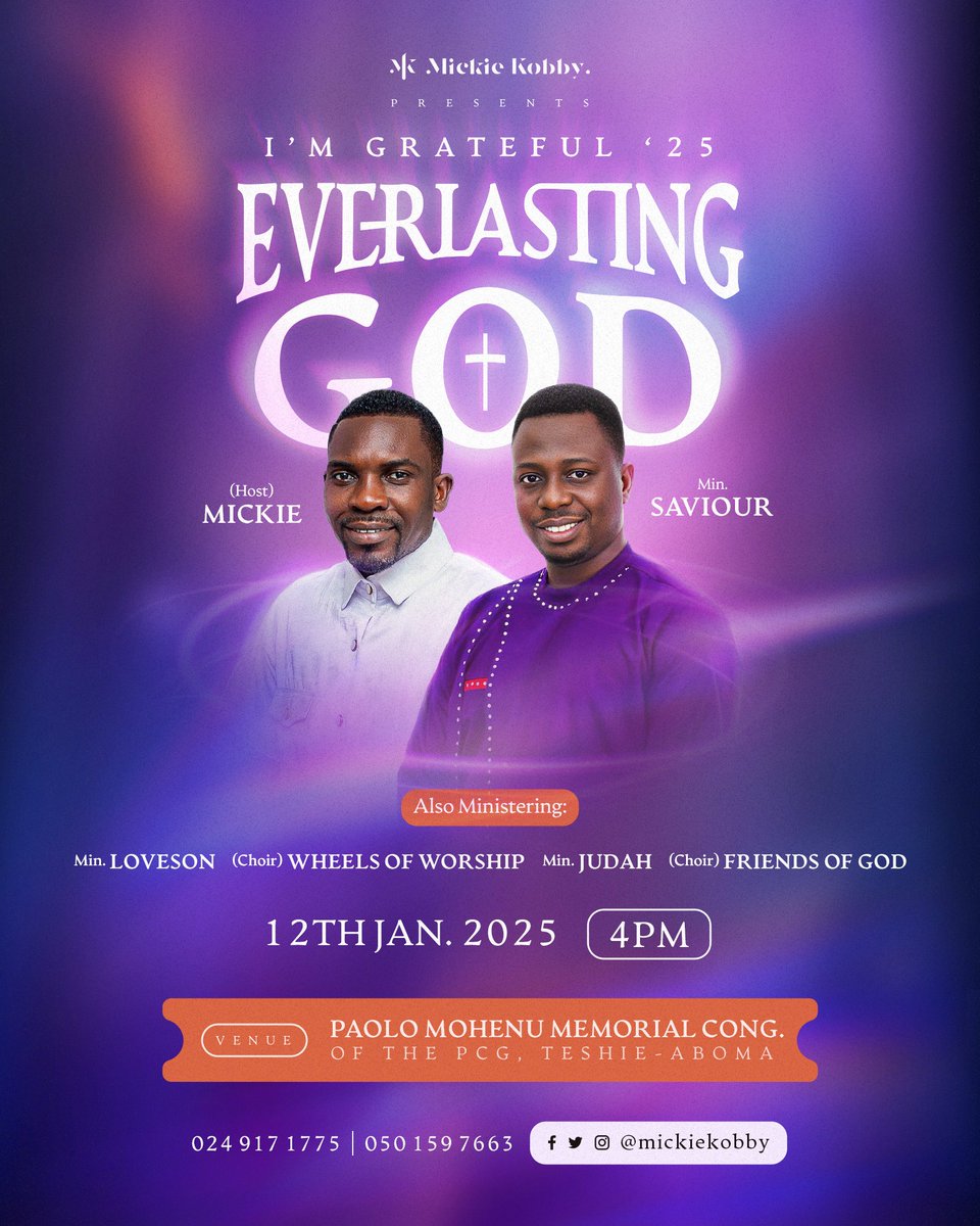 mickiekobby's tweet photo. Excited to have Minister Judah and Minister Saviour joining us for a powerful time of worship at I'm Grateful on January 12th. Don’t miss it—see you there! https://t.co/CTxZB1YJBE