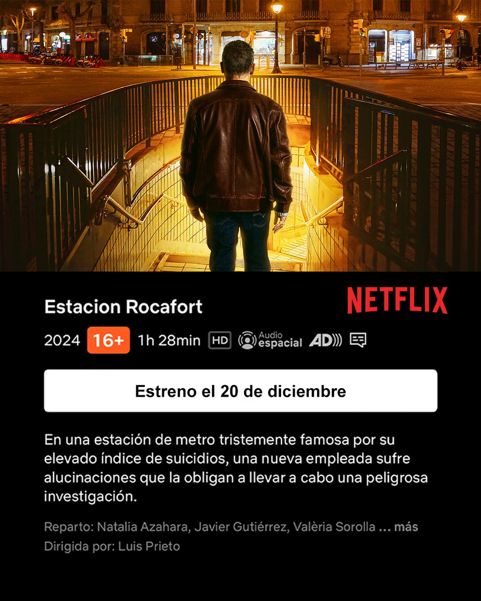 ¡Este viernes 20 de diciembre Estación Rocafort estará disponible en Netflix!🚨

Sumérgete en esta historia llena de misterio. Descubre los secretos que guarda esta estación!🚇