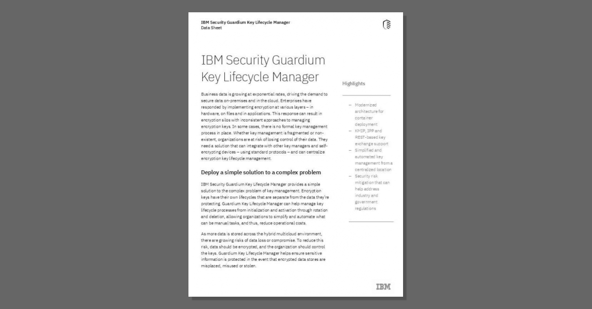 MidlandInfoSys's tweet photo. More #data across #hybridcloud environments = more risk of lost or compromised data. The solution? @IBMSecurity Guardium Key Lifecycle Manager. Here's how it protects your business's most sensitive data: https://t.co/2HJ4zP304V https://t.co/RucK0rQaMR