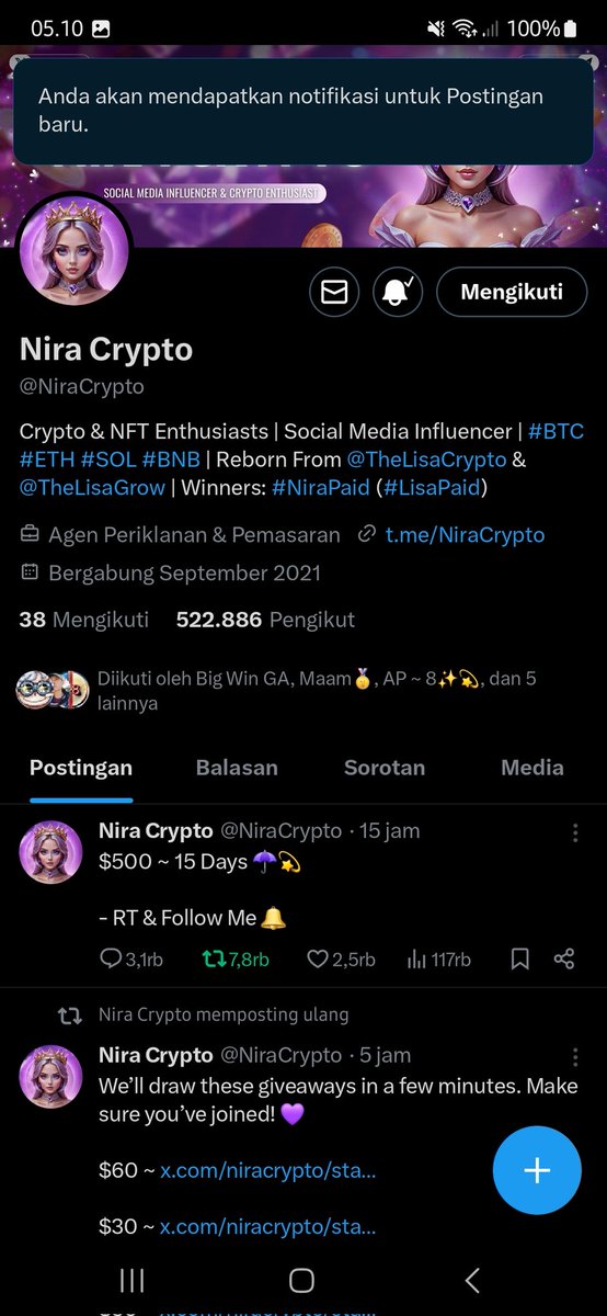 pickwinwon's tweet photo. @NiraCrypto Done https://t.co/OCeBAlpldU
