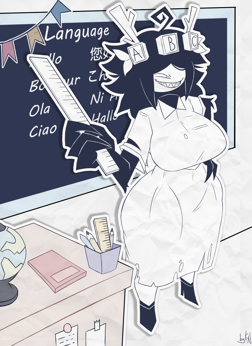 Kayl_NSFW's tweet photo. Here comes Miss Thavel!📝

Damn, I had to re-upload it because of the repeated art xd

#fundamentalpapereducation #MissThavel #Nsfw #Fanart https://t.co/OpVUrlXIon