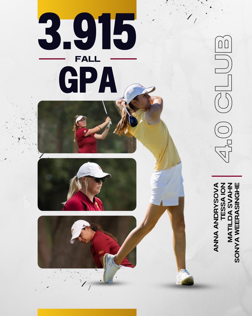 3️⃣.9️⃣1️⃣5️⃣‼️

4 student athletes with a perfect 4.0
3 others with a 3.8+
🤩🤩

35 A’s, 4 B’s and 0 C’s!

Winners on the golf course &amp; in the classroom room. Very proud of this group! 📚 <a href="/ULM_Golf/">ULM Golf</a>