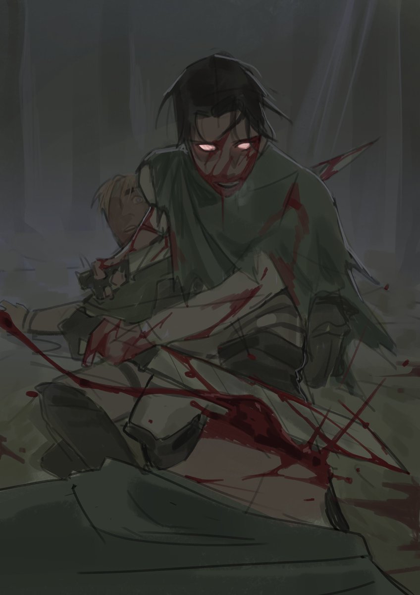 Abatar_perso's tweet photo. the monstrosity of love
assination attempt on Erwin on the way back of a particulary harsh expedition, Levi's reaction surprised both of them
#ackerbond #eruri TW Violence ? https://t.co/JBeV07jcPl