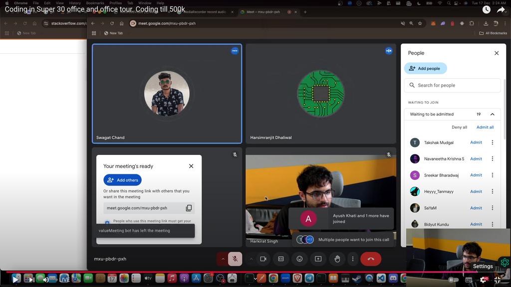 Swagatchand98's tweet photo. First time in @kirat_tw's stream! 🫠 Totally made my day. I'll make it to the podcast next time for sure 🔥 #StreamGoals @100xDevs https://t.co/OFcFKzUs2g