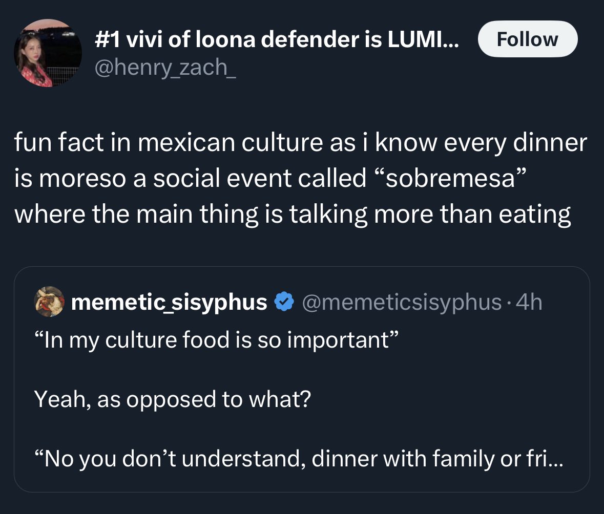 Yes that’s called dinner.