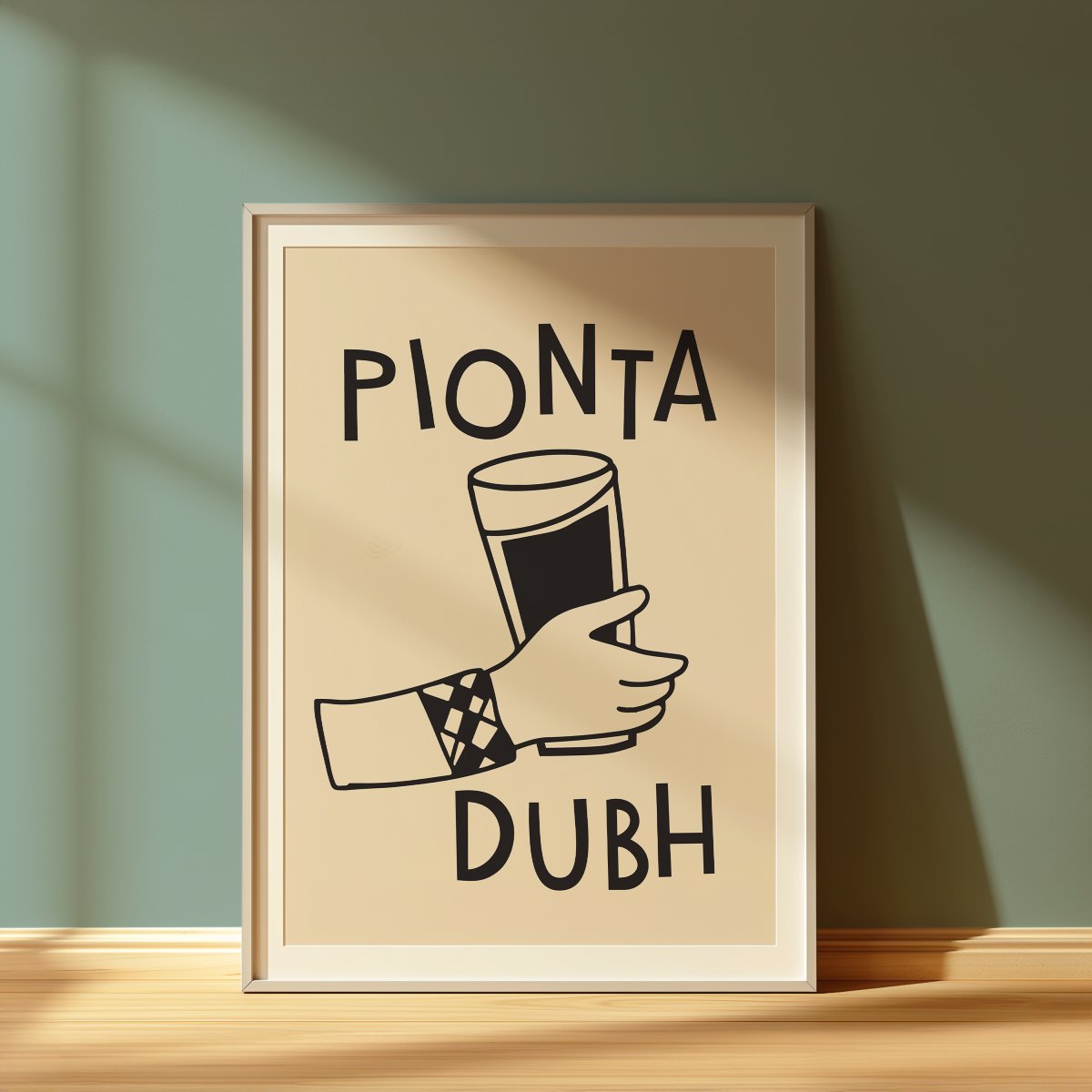 ‘Pionta Dubh’ prints—celebrating the Irish love for a proper pint!🍻 Available to purchase from asgaeilge.ie 👀