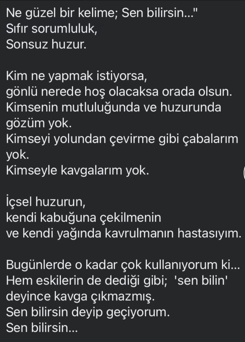 …Sen bilirsin…