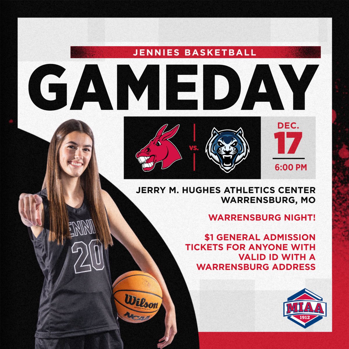 Home sweet home!

🆚 | Lincoln
🏟️ | Jerry M. Hughes Athletics Center
📻 | 1450 KOKO AM, 98.5 The BAR FM
🔊 | WarrensburgRadio.com
💻 | TheMIAANetwork.com/UCMMULES ($)
📊 | UCMAthletics.com/gamedaystats
🎟️ | UCMAthletics.com/tickets ($1 GA 🎟️ w/valid ID w/a Wrbg. address)

#teamUCM