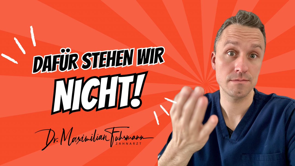DocFuhrmann's tweet image. Dafür stehen wir NICHT 🤨🙌  | Zahnarzt Dr. Maximilian Fuhrmann youtu.be/lOL4N6DoA1I?si… via @YouTube
#achern #zahnarzt #dental