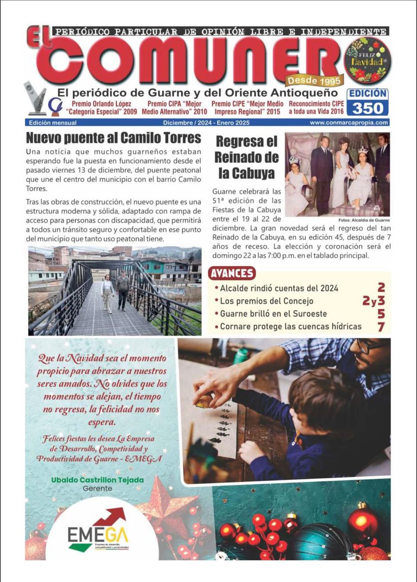 RedOriente's tweet photo. 📰✨ ¡Grandes noticias desde Guarne! ✨📰  

📖 Consulta todas las noticias de la región en la edición N° 350.  

Descargue aquí el PDF: https://t.co/cdjClCGyWf

#NoticiasLocales #Guarne #ElComunero #OrienteAntioqueño #TradiciónYDesarrollo #RedOriente #CulturaYMovilidad https://t.co/YXOcSCnmeZ