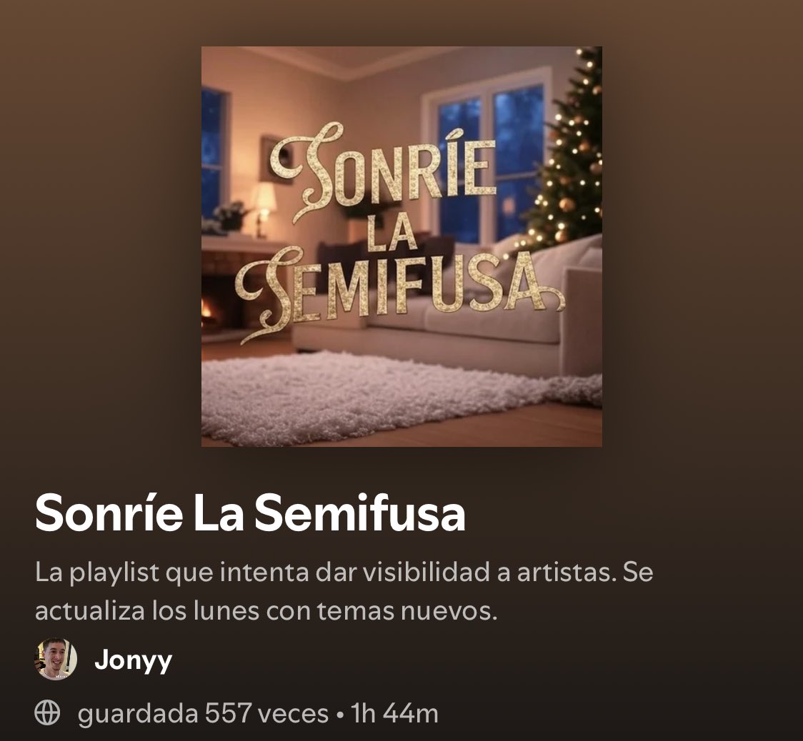 JonyGostez's tweet photo. NUEVA ACTUALIZACIÓN DE LA PLAYLIST‼️🎄 + 6 temas nuevos 🎧 https://t.co/nHep7zYvUG