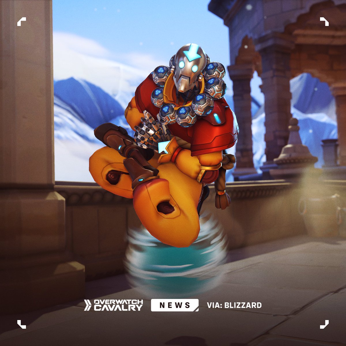 OWCavalry's tweet image. First look at Aang Zenyatta's Air Scooter in #Overwatch2 x Avatar: The Last Airbender 💨