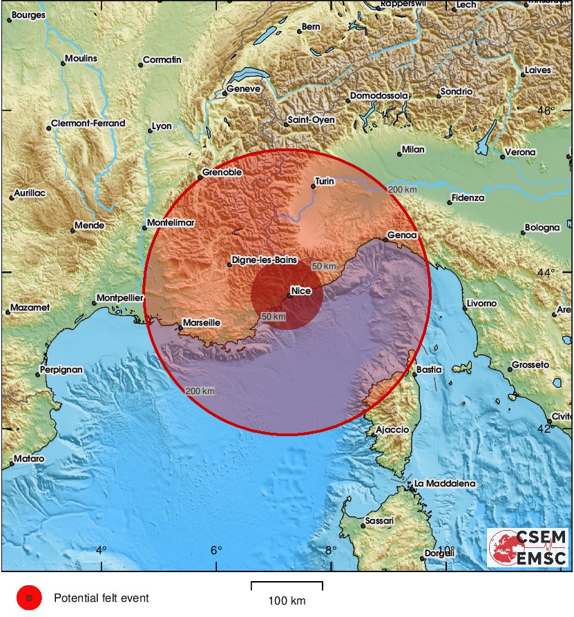 MeteoCotedAzur's tweet photo. ⚠️🔴 #INFOSEISME
 16/12/2024 à 22h35 :Un séisme de magnitude 3,7 a été enregistré au large de nos côtes. Un grand nombre d’Azuréens témoignent de secousses ressenties. Et vous, l’avez-vous ressenti ?

 #CotedAzurFrance #Nice06 https://t.co/tgC5gls6wz