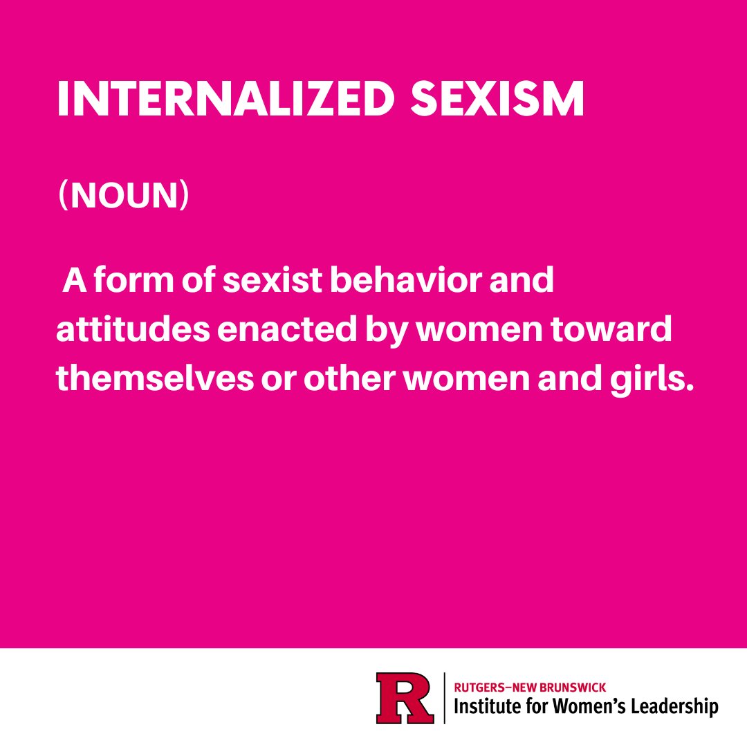 Internalized sexism refers to women’s unconscious acceptance of societal gender biases and the perpetuation of harmful stereotypes and behaviors against their own gender. These beliefs may contribute to feelings of self-doubt, shame, and powerlessness. #FeministVocabWord
