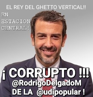 Rodrigo21225734's tweet photo. @El_Ciudadano Otro delincuente pasando piola con el caso #Factop de los #Jalaff!
Este sinverguenza y corrupto es el rey de los guettos verticales en Est.Central!Un desastre como alcalde y ministro de Piñera este payaso @RodrigoDelgadoM de la @udipopular! #DerechaCorruptaYMiserable #ContigoCHV https://t.co/YMSAJtE37d