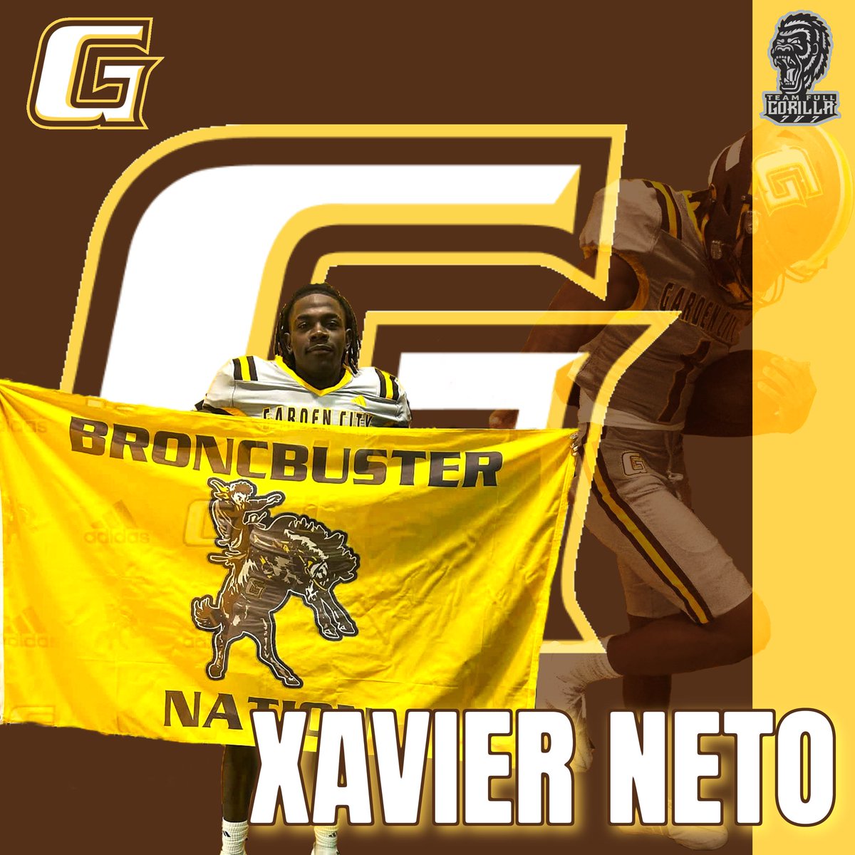 🚨🚨🚨🚨🦍🦍🦍🦍🦍🚨🚨🚨🚨

 🔥🔥COMMITMENT ALERT🔥🔥

Congratulations to <a href="/TeamFullGorilla/">Team Full Gorilla</a> 25’ ATH <a href="/DOUBTKILLS29/">Xavier “Xay” Neto</a> making a commitment to continue his academic &amp; athletic futures <a href="/GCCC_FOOTBALL/">Broncbuster Football</a> !🦍🏈💯 #baller #ifyouballyoullgetthecall #skorillas #gorillawarfare #OAGAAG