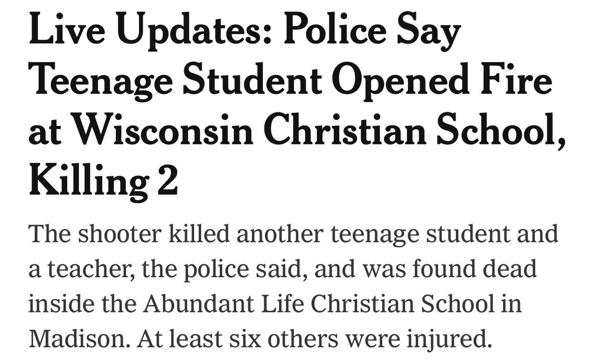 sibinmohan's tweet photo. ONE CEO was shot and entire system goes crazy. They even charged a woman for just saying, “Delay, Deny, Depose” on the phone.
But multiple school shootings happen every year and…NOTHING!
If they want to clamp down, they can. They just CHOOSE not to!
#wisconsinShooting https://t.co/c8JF7qDgiA