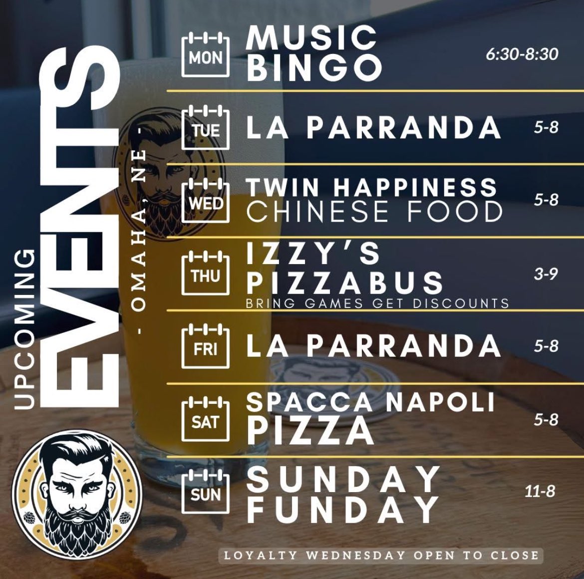 Here’s the event and food truck schedule for this week in #Omaha