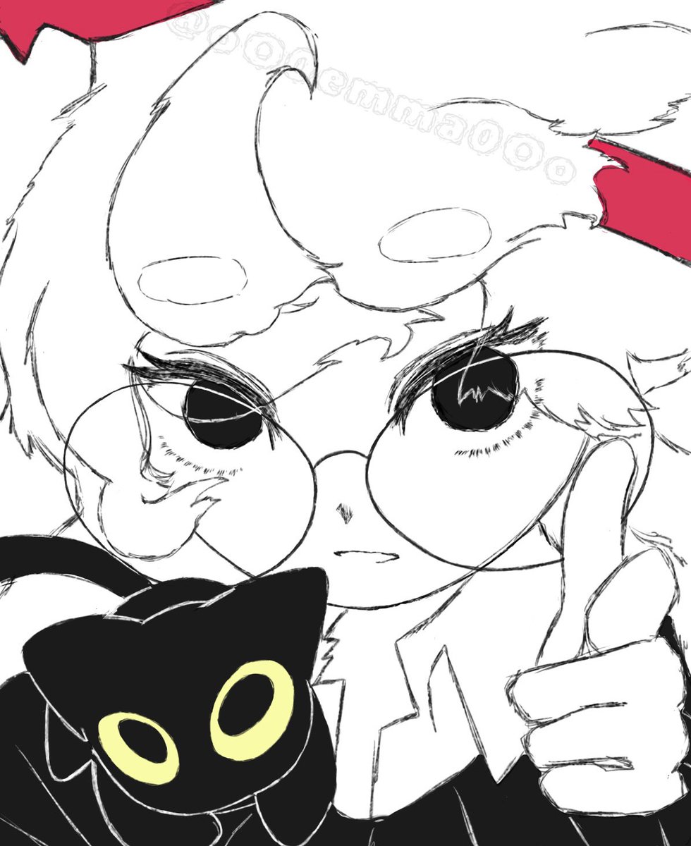 oO0emma0Oo's tweet image. #今年も残りわずかなので今年一番伸びた絵を貼る 
先日描いたばかりのlazy cat のファンアート🐈‍⬛❣️#OffScript