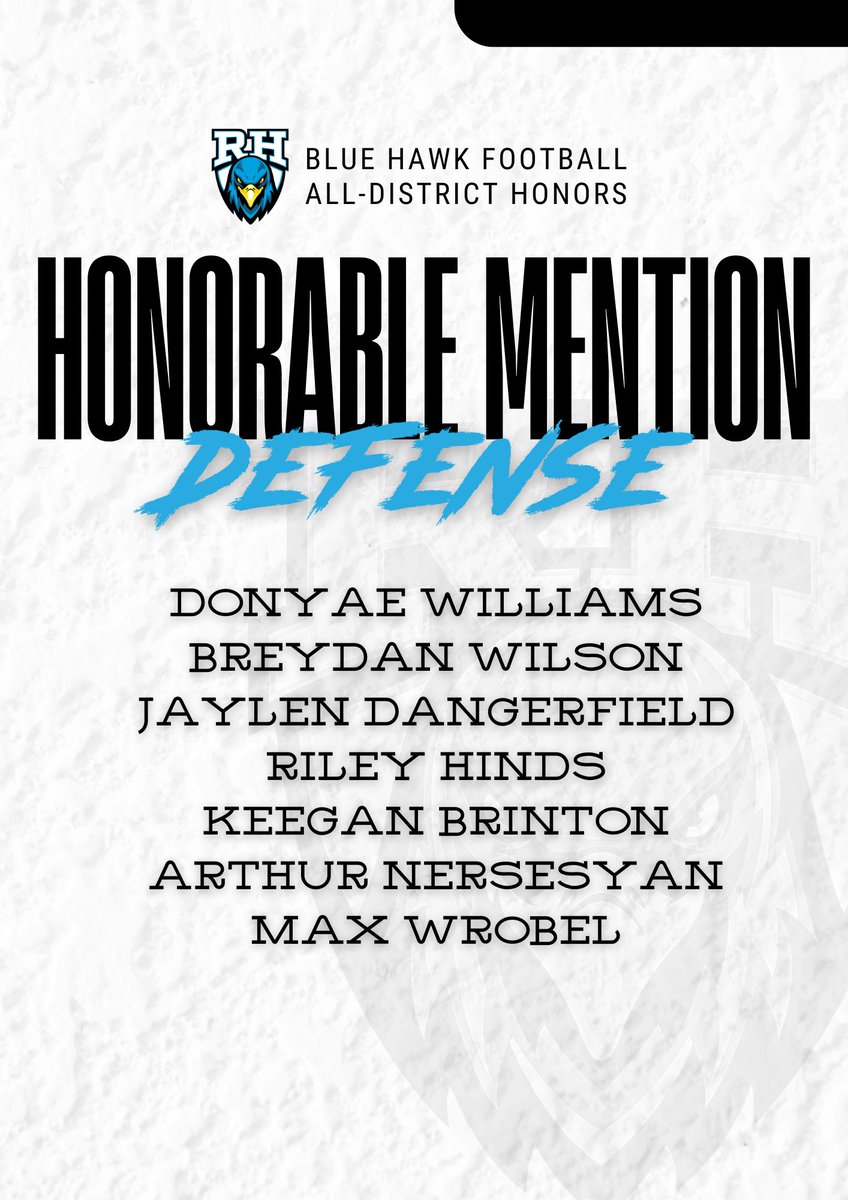 Congratulations to our All District Honorable Mentions