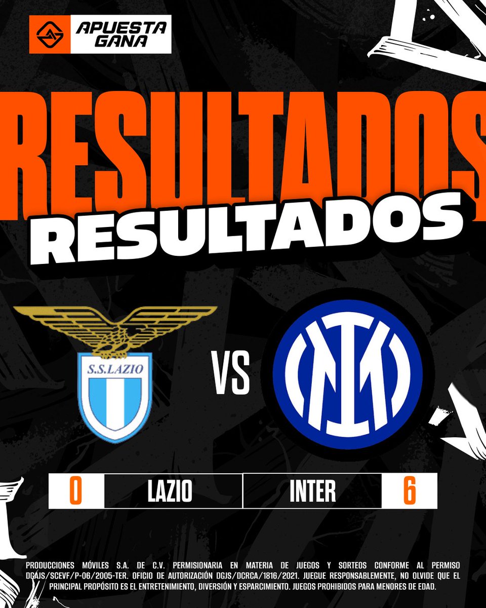 Paliza del Inter en la capital ante la Lazio. 😱😱

Calhanoglu, Dimarco, Barella, Dumfries, Carlos Augusto y Thuram clavaron media docena de goles que los pone a 2pts del líder, Atalanta. #SerieA 🇮🇹