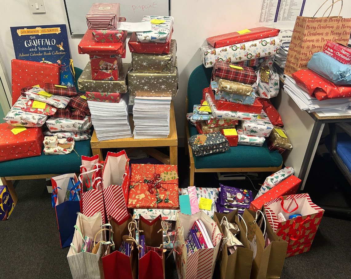 GateacreSchool's tweet photo. Our staff and pupils select Xmas gifts to donate to those less fortunate #GivingBack #Christmas2024 #charity #Service #GREATvalues #Grateful https://t.co/Kai56RSKQs
