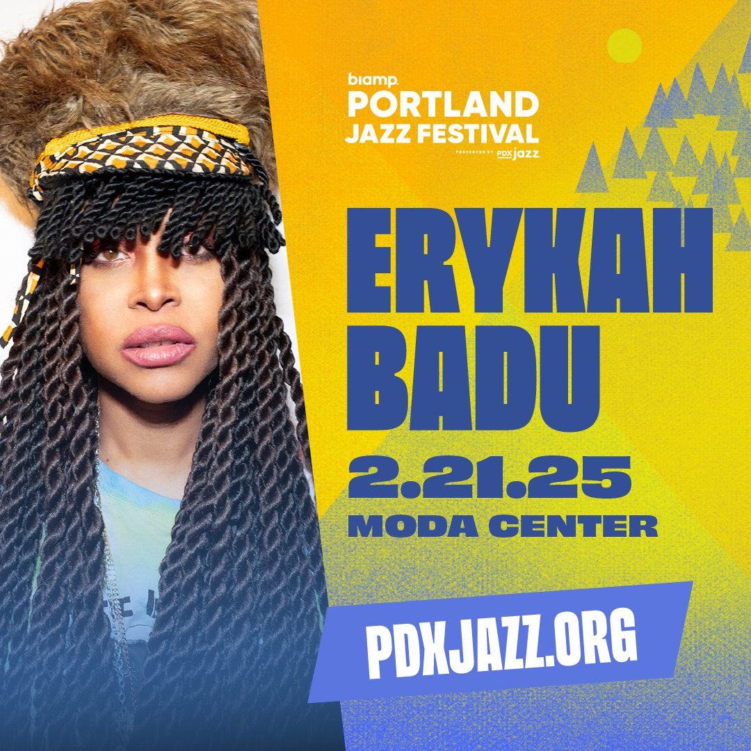 BIAMP <a href="/pdxjazz/">PDX Jazz</a> Festival Presents Special Offer 4-Pack Discount Tickets for Erykah Badu at the <a href="/ModaCenter/">Moda Center @ Rose Quarter</a>  on February 21st! ==&gt; pdxpipeline.com/2025-biamp-por…

Grab 4 tickets &amp; save 20%. The offer is only good until December 25th!