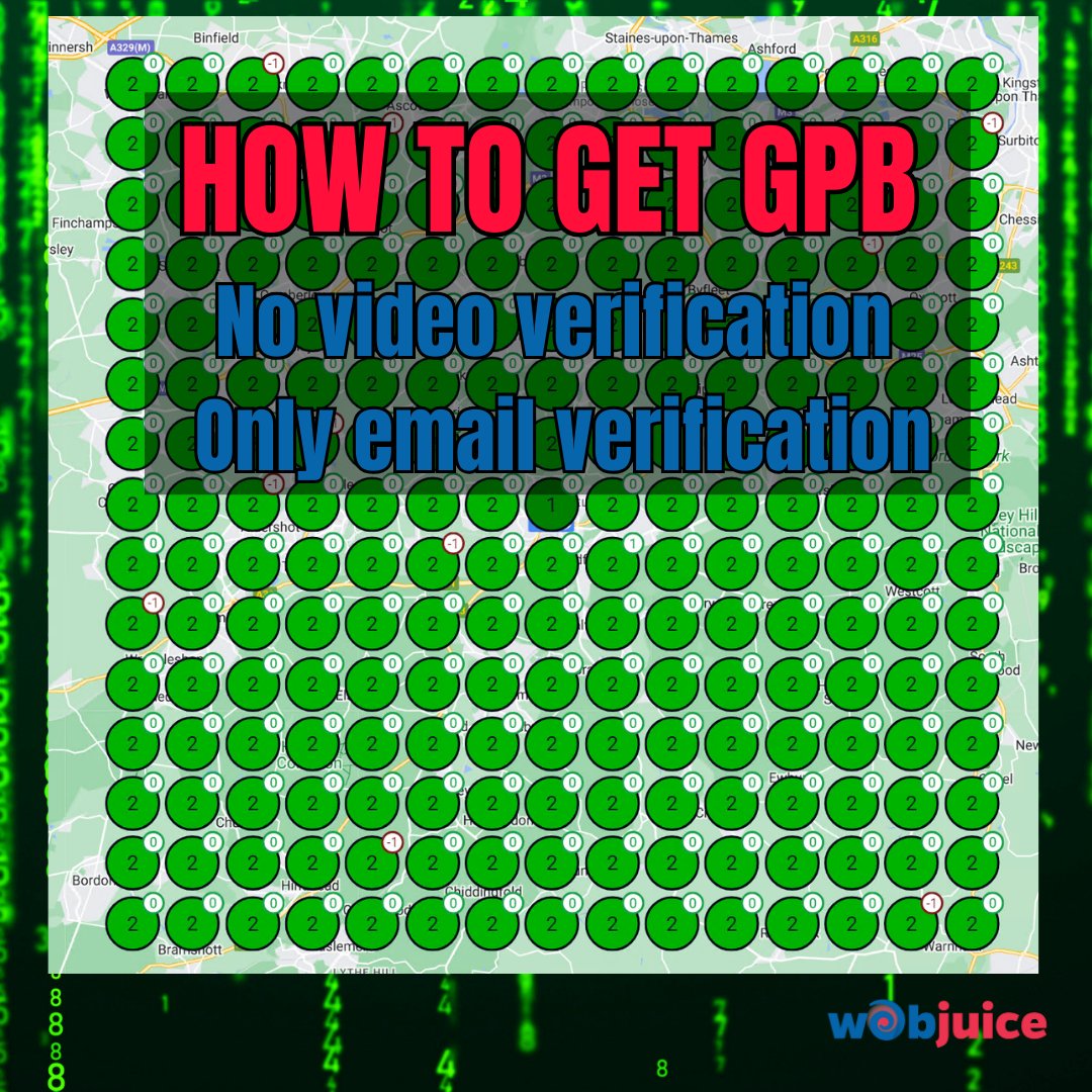 The Ultimate "How to get GBP" Hack:

No video verification, only email verification!

Everyone is asking me how do you get GBP?

This is the biggest trick to get your Rank and Rent asset!

Like this tweet, retweet and reply "GBP", and I'll DM you the trick.

(Must be following)
