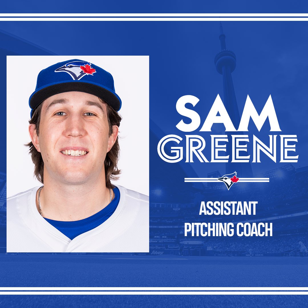 OFFICIAL: We've made the following coaching appointments under Manager John Schneider: Lou Iannotti as Assistant Hitting Coach, Graham Johnson as Bullpen Coach, and Sam Greene as Assistant Pitching Coach. 

Welcome to the #BlueJays!