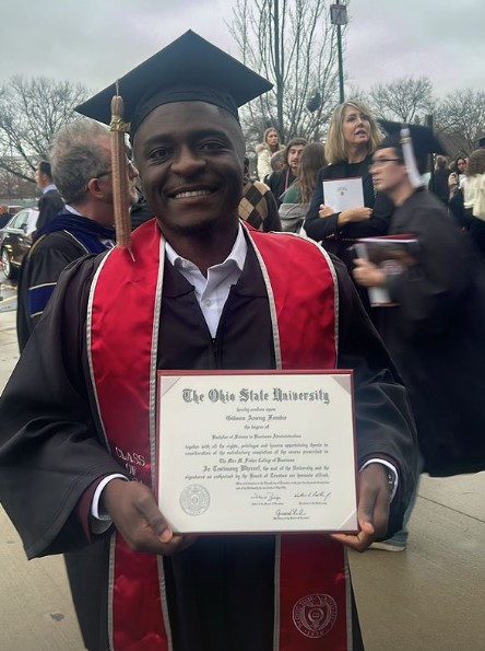 CincinnatiBHGH's tweet photo. Congratulations, Gideon! We are proud to celebrate our BHGH Cincinnati alumnus, Gideon Fomba, on his graduation from The Ohio State University with a degree in Business Administration! Your dedication and hard work have paid off, and we couldn't be more excited for what’s ahead. https://t.co/rvVPjXCVJZ