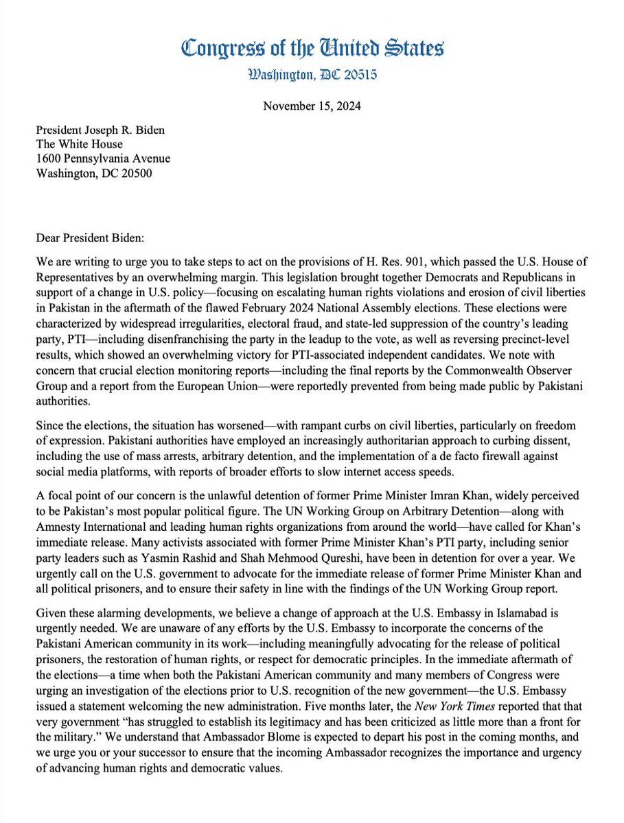 RepJames's tweet image. See below for a letter I co-authored to @POTUS calling for action to address these human rights violations: