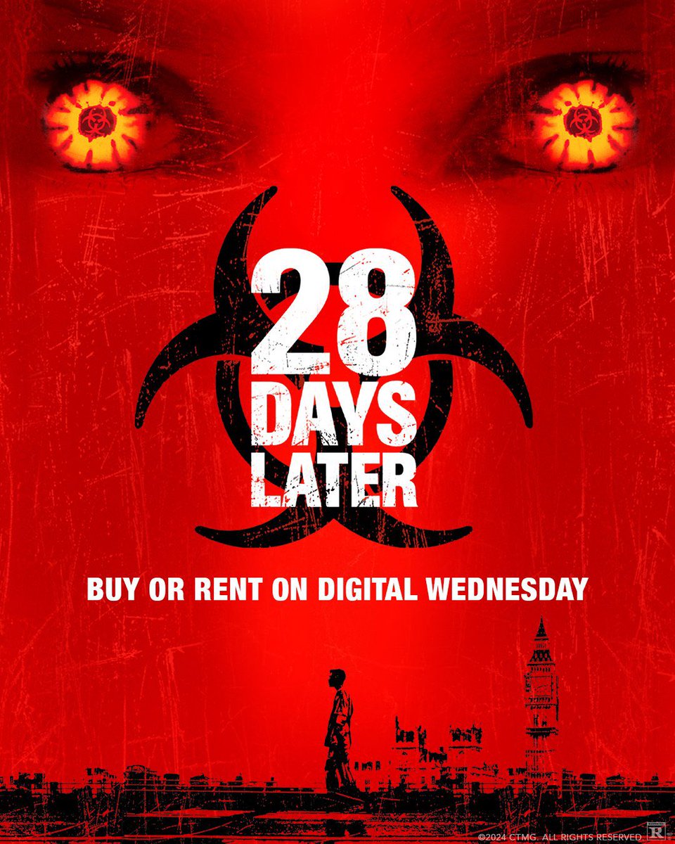DiscussingFilm's tweet photo. ‘28 DAYS LATER’ will finally be available to buy/rent on Digital on Wednesday. https://t.co/XpWZ6aLCXm